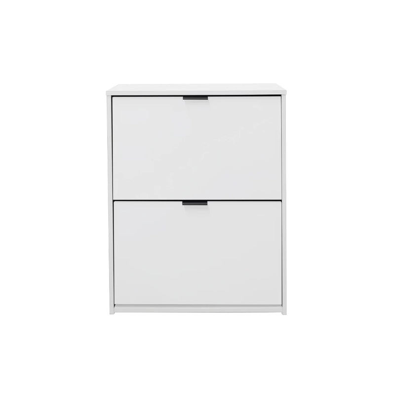 Sapateira Mercúrio 2 Portas Basculantes – Compacta, Moderna e Funcional para até 12 Pares, Branco Brilho