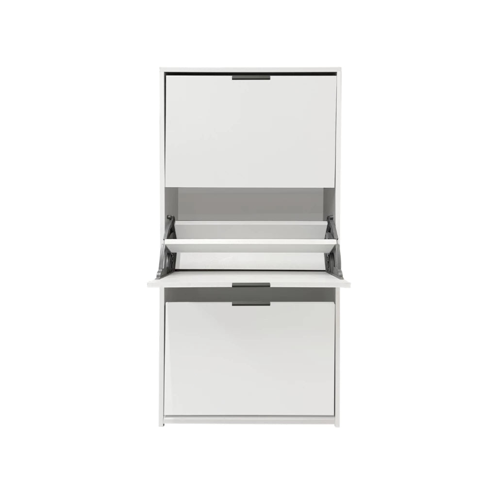 Sapateira Mercúrio 3 Portas Basculantes – Compacta, Moderna e Funcional para até 18 Pares, Branco Brilho