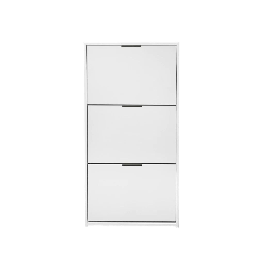 Sapateira Mercúrio 3 Portas Basculantes – Compacta, Moderna e Funcional para até 18 Pares, Branco Brilho