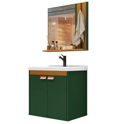 Gabinete para Banheiro Pallas – Conjunto com Cuba, Espelheira e Prateleira, Compacto e Sofisticado