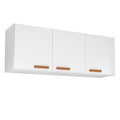 Armário Organizador Aéreo 3 Portas 120cm Cozinha e Lavanderia Livia Preto