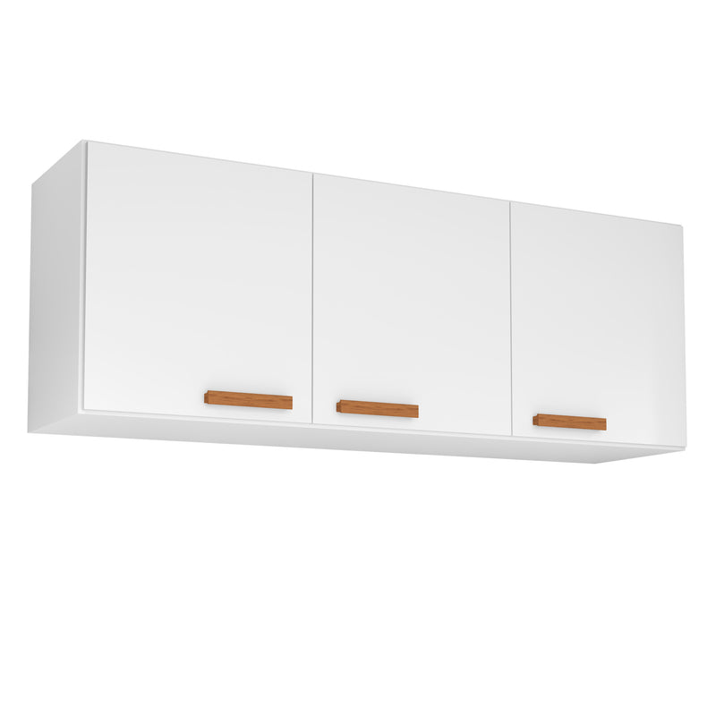 Armário Organizador Aéreo 3 Portas 120cm Cozinha e Lavanderia Livia Preto
