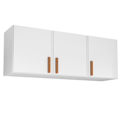 Armário Organizador Aéreo 3 Portas 120cm Cozinha e Lavanderia Livia Nature