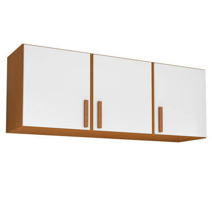Armário Organizador Aéreo 3 Portas 120cm Cozinha e Lavanderia Livia Preto