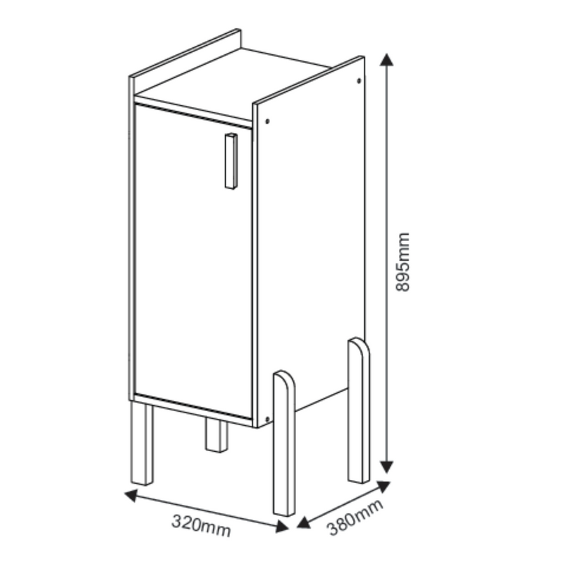 Armário para Bebedouro Poseidon – 1 Porta, Suporte para Filtro de Água e Galão, Compacto e Moderno