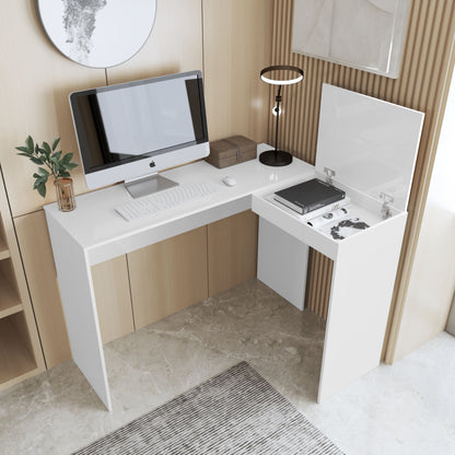 Escrivaninha em L Home Office Nicho Organizador Quarto Escritório