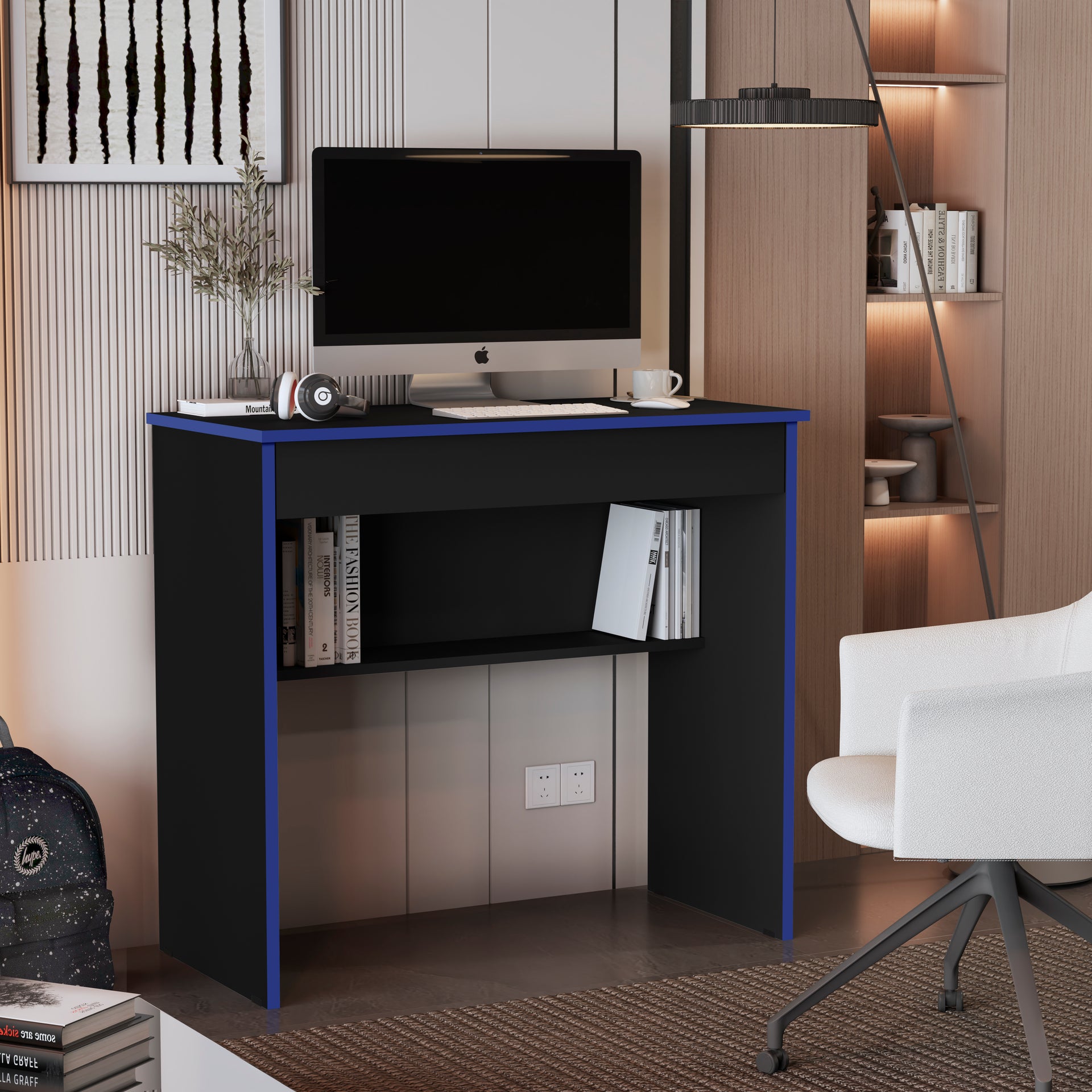 Mesa de Computador Vitória – Escrivaninha Gamer com 1 Gaveta e Prateleira, Compacta e Versátil para Escritório ou Quarto