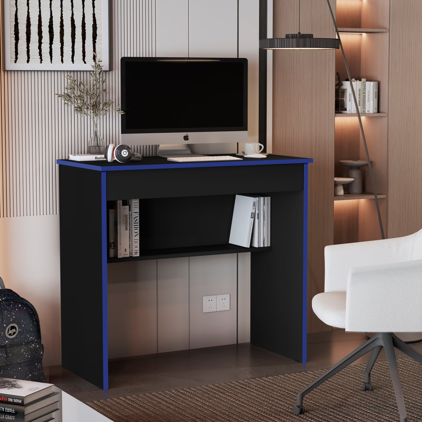 Mesa de Computador Vitória – Escrivaninha Gamer com 1 Gaveta e Prateleira, Compacta e Versátil para Escritório ou Quarto
