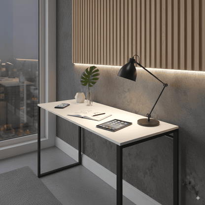 Escrivaninha Loft Industrial – Mesa para Escritório 120x75 cm com Tampo de Madeira e Base de Ferro