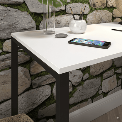 Escrivaninha Loft Industrial – Mesa para Escritório 120x75 cm com Tampo de Madeira e Base de Ferro