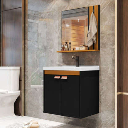 Gabinete para Banheiro Pallas – Conjunto com Cuba, Espelheira e Prateleira, Compacto e Sofisticado