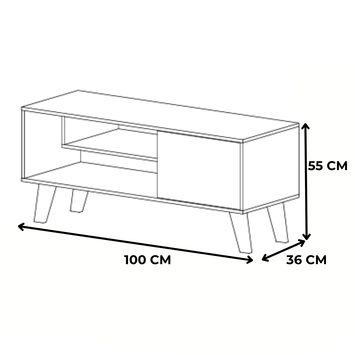 Rack para TV até 46 Polegadas Heitor – Compacto, Moderno com Portas e Nichos Organizadores