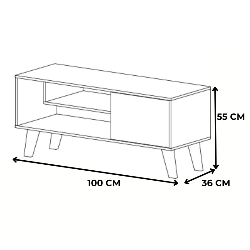 Rack para TV até 46 Polegadas Heitor – Compacto, Moderno com Portas e Nichos Organizadores