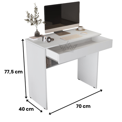Mesa de Computador Vitória – Escrivaninha Gamer com 1 Gaveta e Prateleira, Compacta e Versátil para Escritório ou Quarto