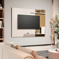 Painel para TV até 50 Polegadas Menfis – Ripado Moderno com Prateleiras, Fixação Segura e Design Elegante