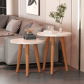 Kit Mesa de Centro Redonda Atlanta – 2 Unidades com Pés Torneados, Design Clássico e Elegante para Sala