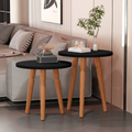Kit Mesa de Centro Redonda Atlanta – 2 Unidades com Pés Torneados, Design Clássico e Elegante para Sala
