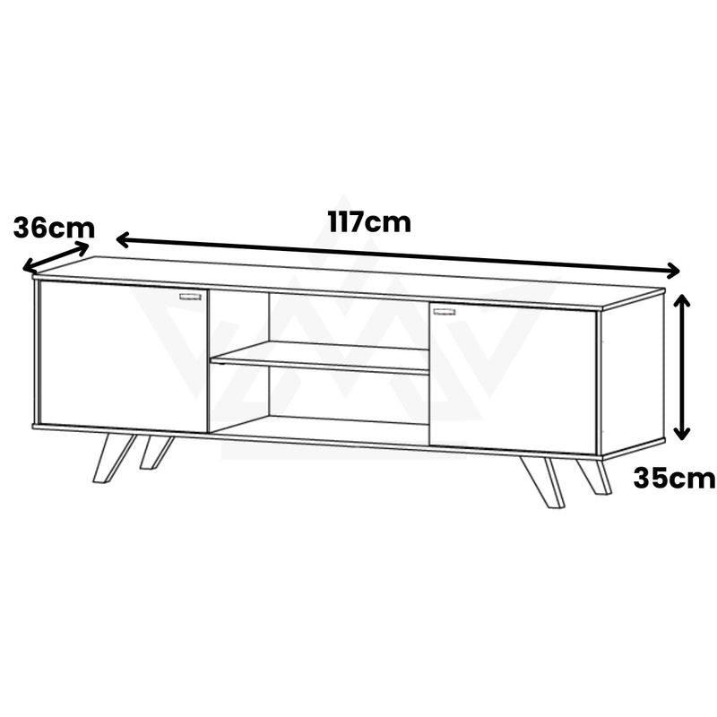 Rack Para Sala de Estar, Estante para TV Moderno Com Prateleiras Rebeca para até 50 Polegadas Nature