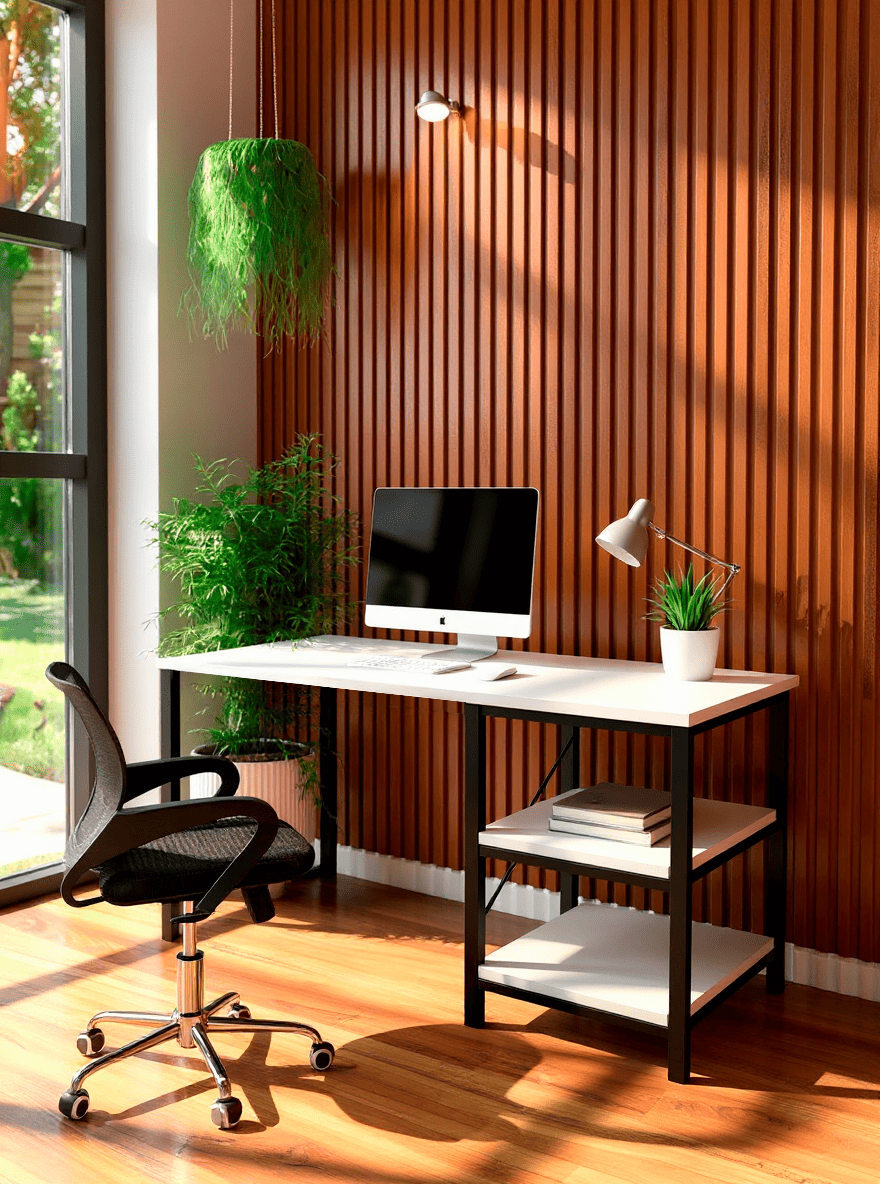 Mesa Escrivaninha Com Nichos Home Office Estudo Industrial 120cm Escritório