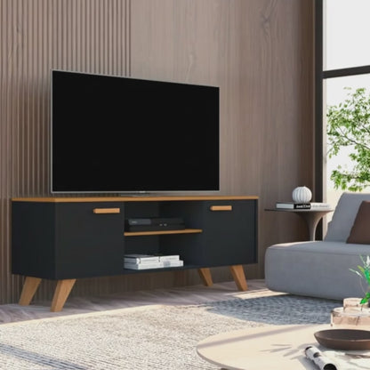 Rack Para Sala de Estar, Estante para TV Moderno Com Prateleiras Rebeca para até 50 Polegadas